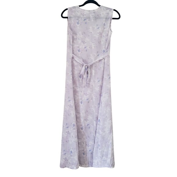 Vintage Pastel Light Purple Floral‎ Maxi Slip Dress Cottagecore Church Feminine - Picture 2 of 6